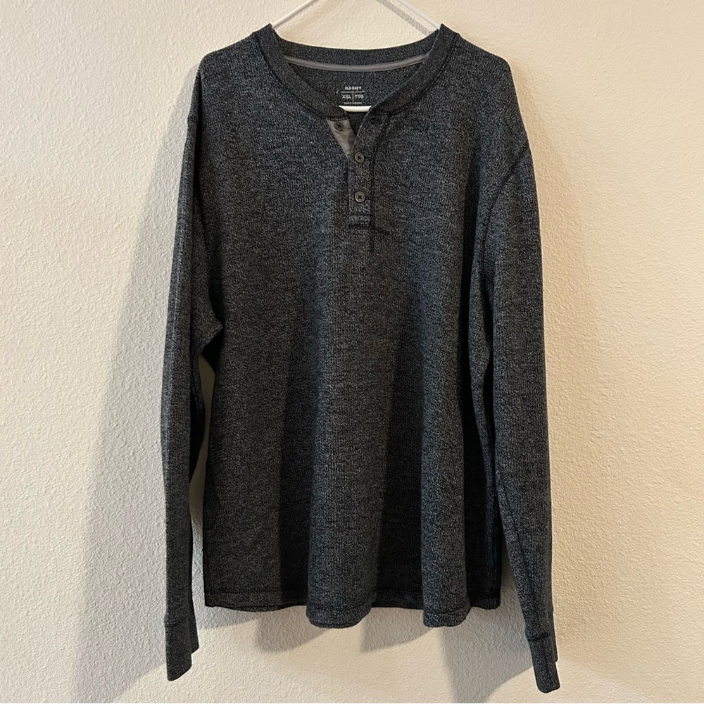 Old Navy Charcoal Henley Shirt Size XXL